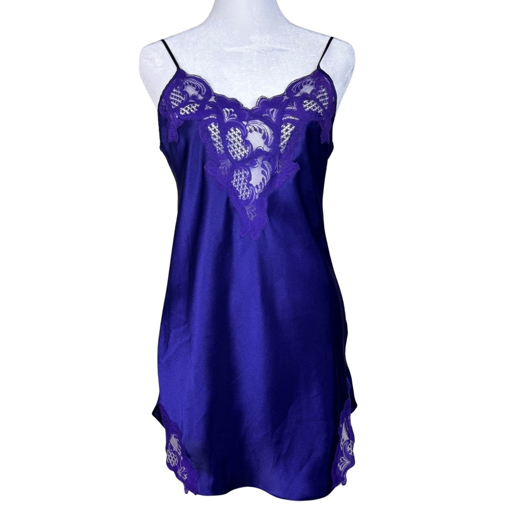 Vintage Victorias Secret Slip Dress Gold‎ Label Goth Romantic Fairycore Purple